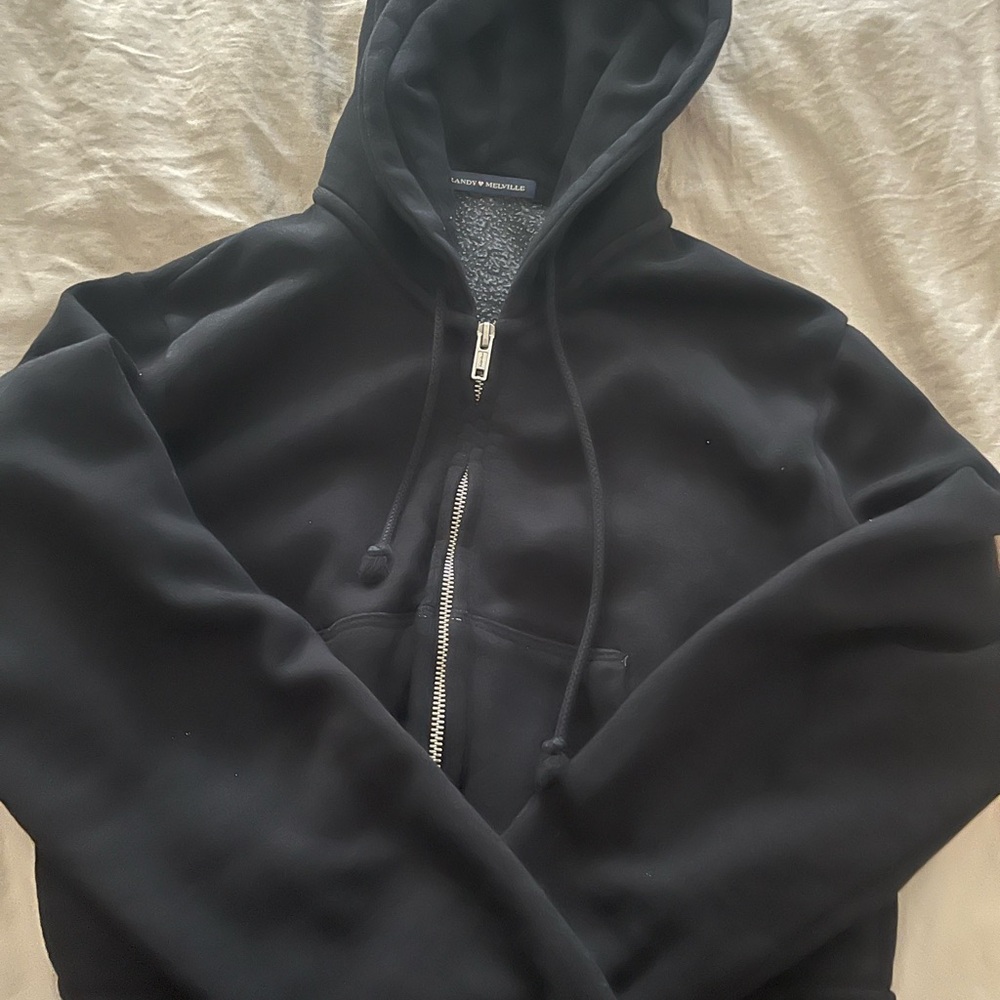 Black cropped Brandy Mellville Hoodie